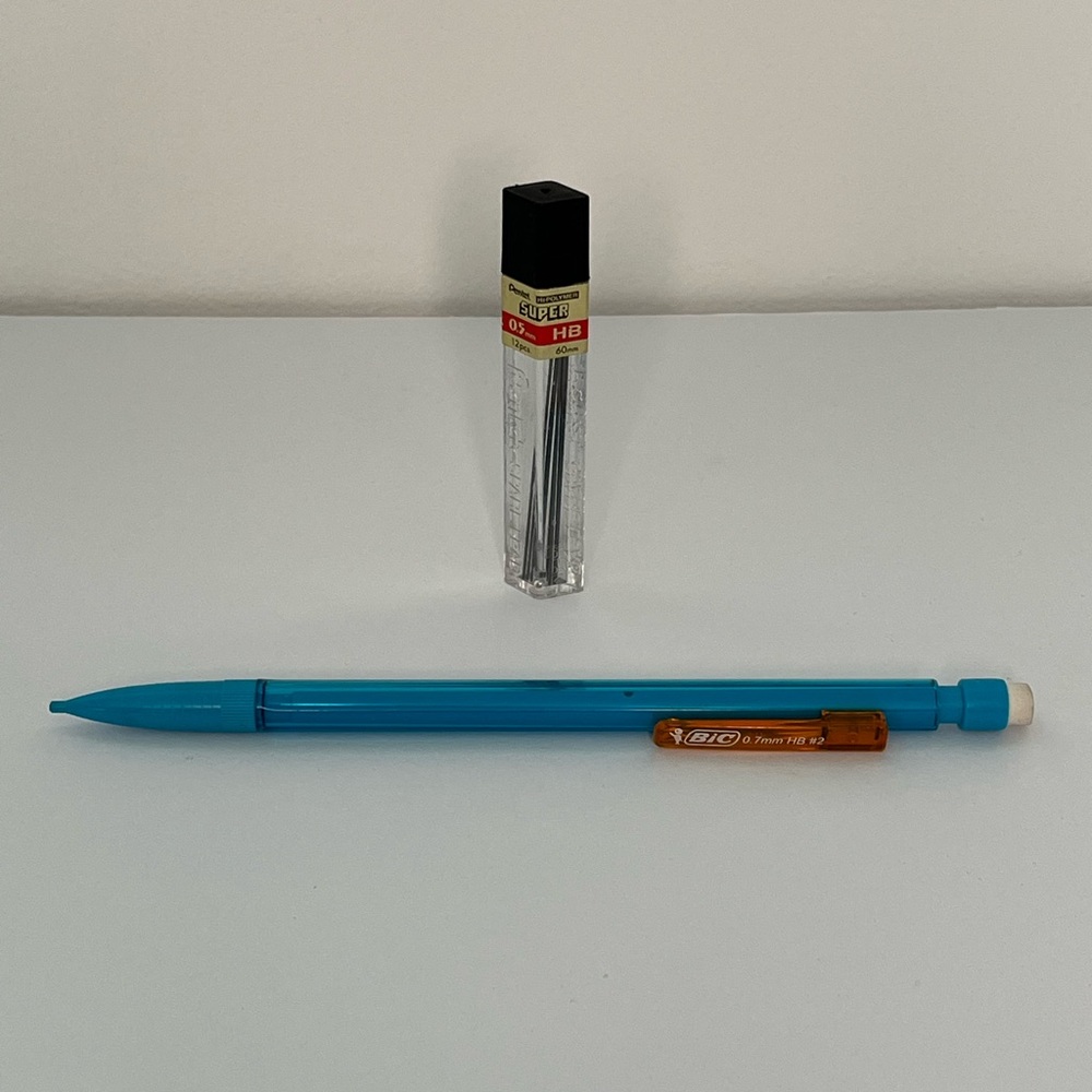 Blue Bic Mechanical Pencil with Lead Refill